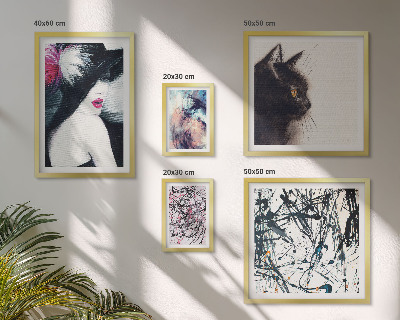 Ensemble de 5 tableaux Portraits abstraits stylés