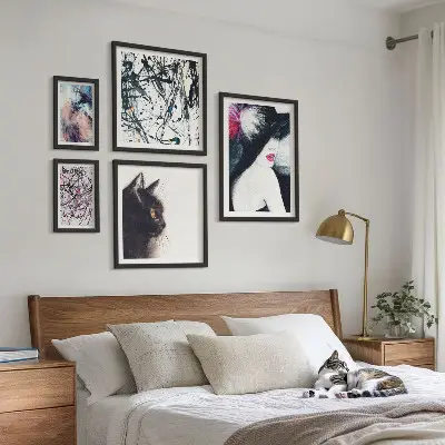 Portraits abstraits stylés ensemble de 5 tableaux