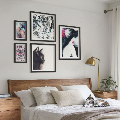 Ensemble de 5 tableaux Portraits abstraits stylés