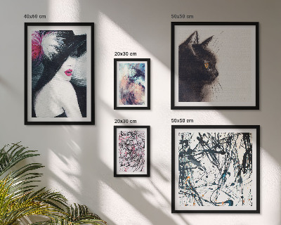 Ensemble de 5 tableaux Portraits abstraits stylés