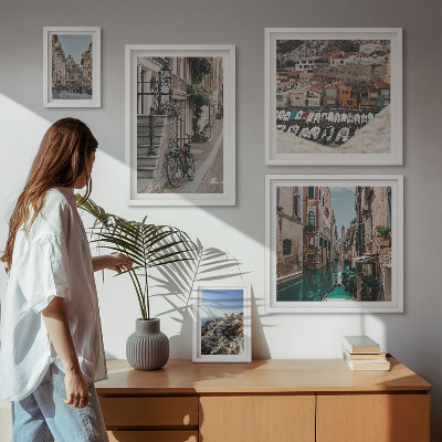 Lot de tableaux encadrés Charmantes rues européennes