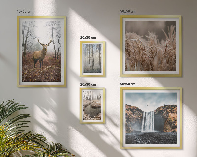 Ensemble de 5 tableaux Paysages fauniques