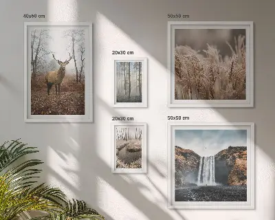Paysages fauniques ensemble de 5 tableaux