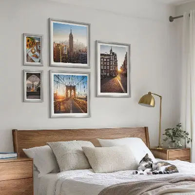 Ensemble de 5 tableaux de style architecture urbaine charmante