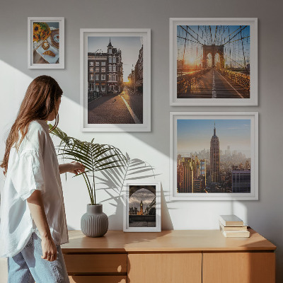 Ensemble de 5 tableaux Architecture urbaine charmante