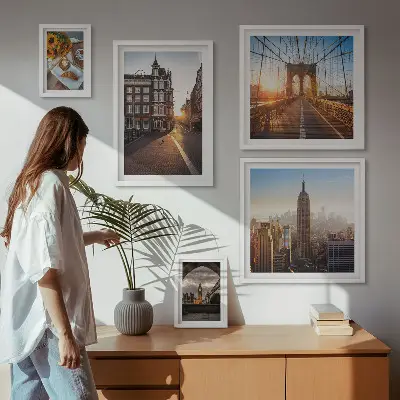 Ensemble de 5 tableaux de style architecture urbaine charmante