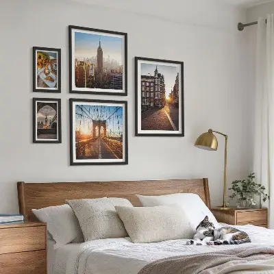 Ensemble de 5 tableaux de style architecture urbaine charmante