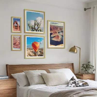Tableau de décoration murale motifs de paysages de montagne et d'eaux