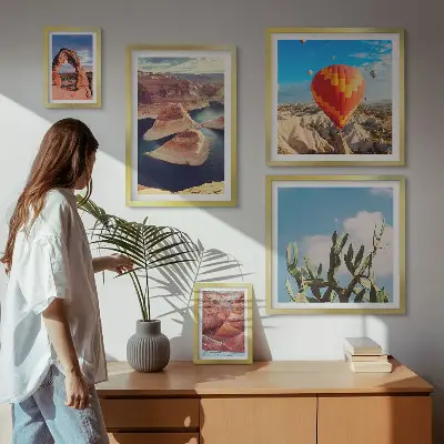 Tableau de décoration murale motifs de paysages de montagne et d'eaux