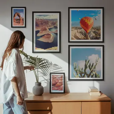Tableau de décoration murale motifs de paysages de montagne et d'eaux