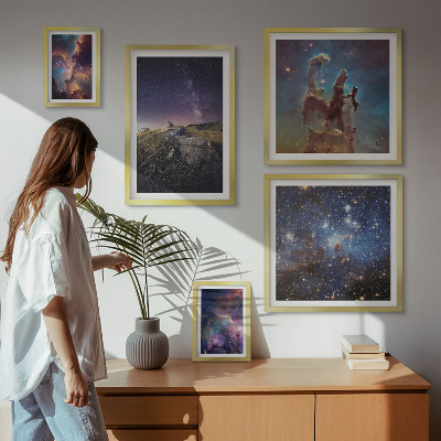 Lot de tableaux encadrés Paysages cosmiques des galaxies