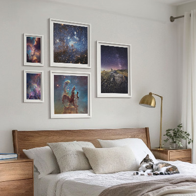 Lot de tableaux encadrés Paysages cosmiques des galaxies