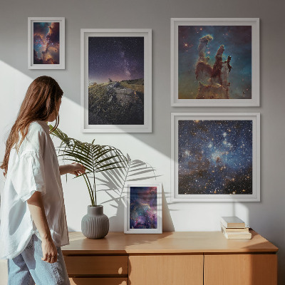 Lot de tableaux encadrés Paysages cosmiques des galaxies