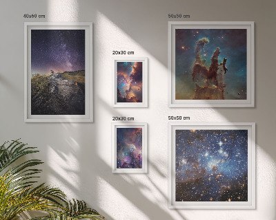 Lot de tableaux encadrés Paysages cosmiques des galaxies