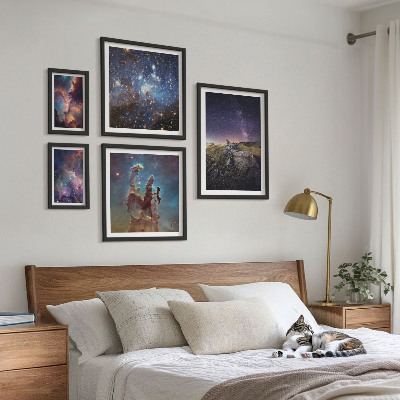 Lot de tableaux encadrés Paysages cosmiques des galaxies