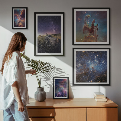 Lot de tableaux encadrés Paysages cosmiques des galaxies