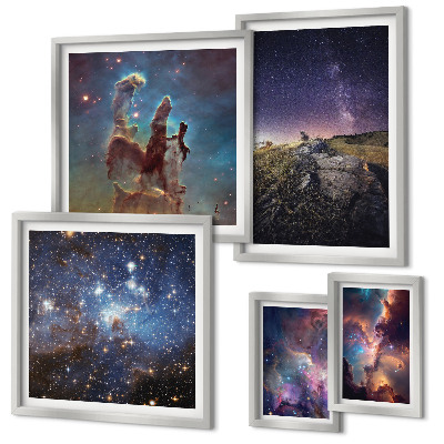 Lot de tableaux encadrés Paysages cosmiques des galaxies