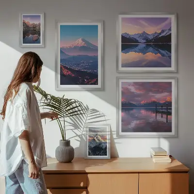 Tableau de décoration murale vues sur les montagnes et sommets pittoresques