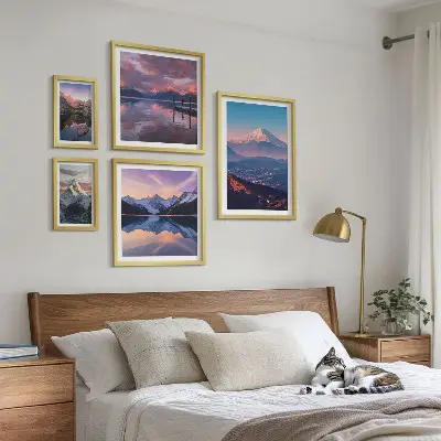 Tableau de décoration murale vues sur les montagnes et sommets pittoresques