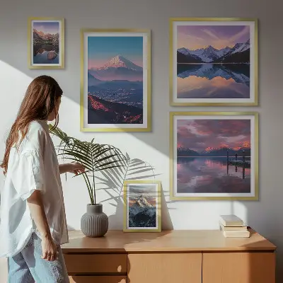 Tableau de décoration murale vues sur les montagnes et sommets pittoresques