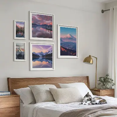 Tableau de décoration murale vues sur les montagnes et sommets pittoresques