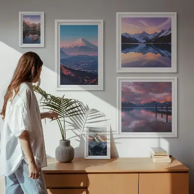 Tableau de décoration murale vues sur les montagnes et sommets pittoresques