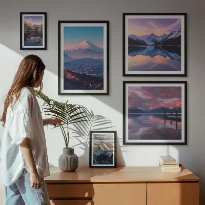 Tableau de décoration murale vues sur les montagnes et sommets pittoresques