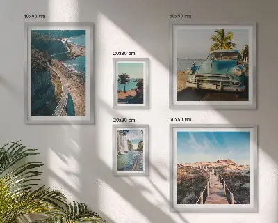 Tableau de décoration murale paysages de voyages et voitures dans la nature