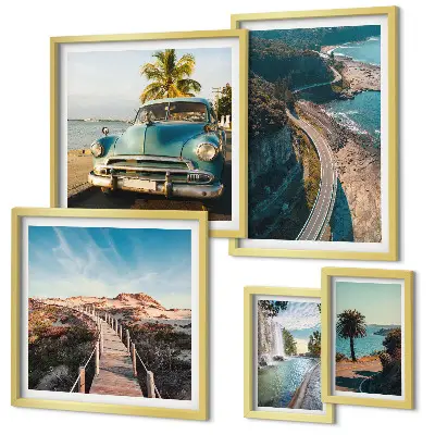 Tableau de décoration murale paysages de voyages et voitures dans la nature