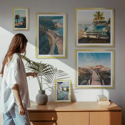 Tableau de décoration murale paysages de voyages et voitures dans la nature