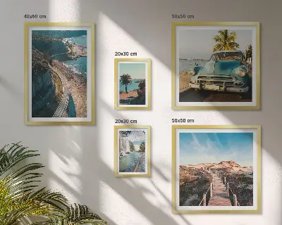 Tableau de décoration murale paysages de voyages et voitures dans la nature