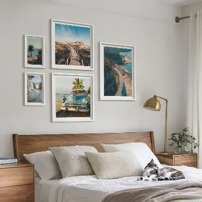 Tableau de décoration murale paysages de voyages et voitures dans la nature