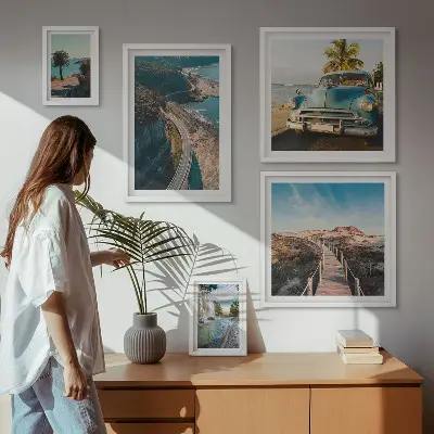 Tableau de décoration murale paysages de voyages et voitures dans la nature