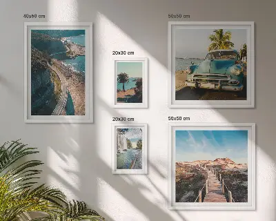 Tableau de décoration murale paysages de voyages et voitures dans la nature