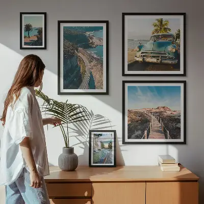 Tableau de décoration murale paysages de voyages et voitures dans la nature