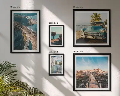 Tableau de décoration murale paysages de voyages et voitures dans la nature