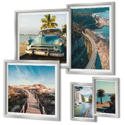 Tableau de décoration murale paysages de voyages et voitures dans la nature
