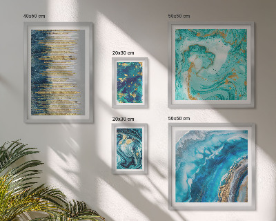 Ensemble de 5 tableaux Compositions bleues abstraites
