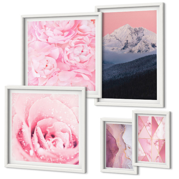 Tableau de décoration murale Paysages roses fleurs modernes