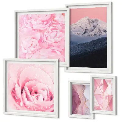 Tableau décoratif mural paysage moderne de fleurs roses