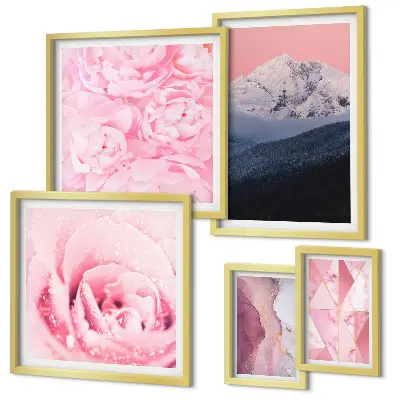 Tableau décoratif mural paysage moderne de fleurs roses