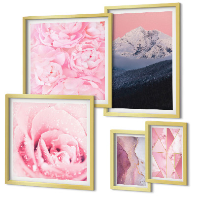 Tableau de décoration murale Paysages roses fleurs modernes