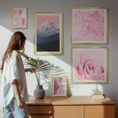 Tableau de décoration murale Paysages roses fleurs modernes