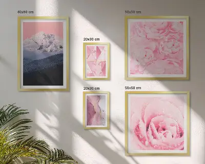 Tableau décoratif mural paysage moderne de fleurs roses