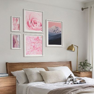 Tableau de décoration murale Paysages roses fleurs modernes