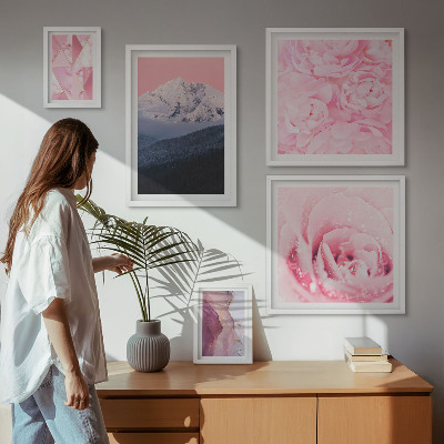 Tableau de décoration murale Paysages roses fleurs modernes
