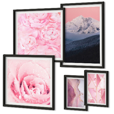 Tableau de décoration murale Paysages roses fleurs modernes