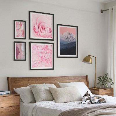 Tableau de décoration murale Paysages roses fleurs modernes
