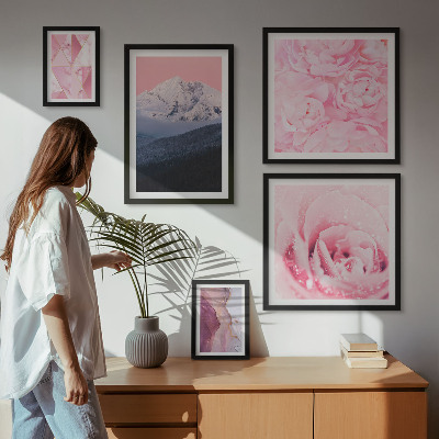 Tableau de décoration murale Paysages roses fleurs modernes