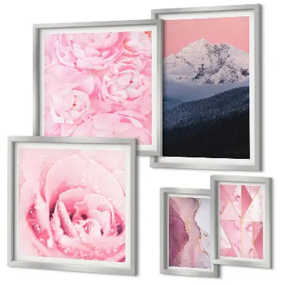 Tableau décoratif mural paysage moderne de fleurs roses
